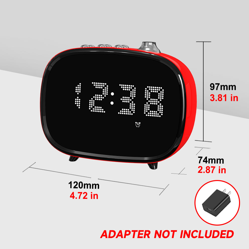 Digital Retro Alarm Clock with Bluetooth -ITOMA