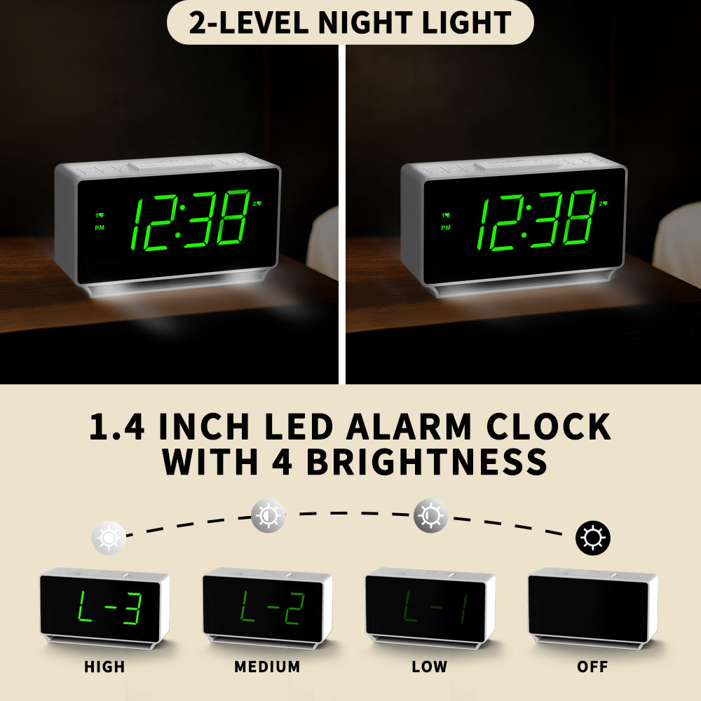 Digital iTOMA 222 Alarm Clock, Dual Alarms with Temperature Display-ITOMA