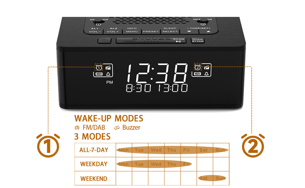 DAB alarm clock radio