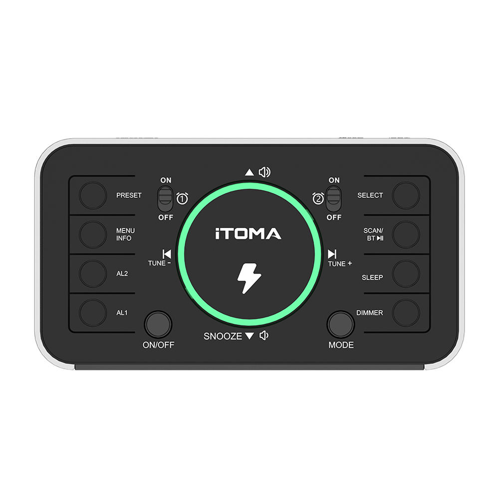 Alarm Clock with DAB & FM Radio Wireless Charging&Bluetooth-ITOMA
