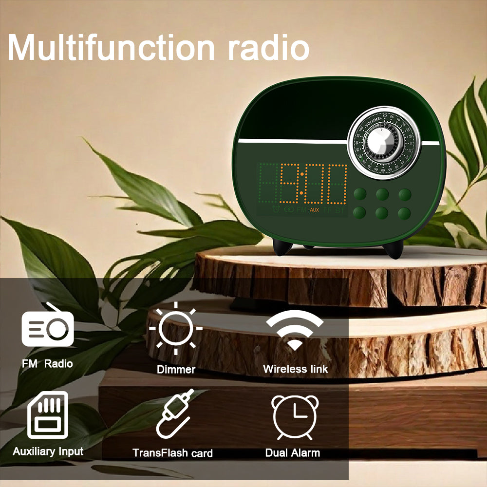 Digital Retro Alarm Clock with Bluetooth,Vintage FM Radio-ITOMA