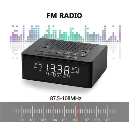 Alarm Clock with DAB & FM Radio 40 Preset Stations, Dimmable LCD Display, Dual Alarm with ON/OFF button, Snooze, Bluetooth iTOMA 525D