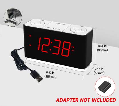 Digital iTOMA Alarm Clock Radio with wireless connection, Dual Alarm, Dimmable LED Display, 16 Levels Volume, FM Radio with Sleep Timer, Nightlight, Snooze, 12/24H iTOMA 507U