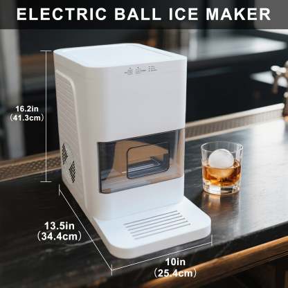 Fully-automated Artisanal Sphere Ice Maker – 2.3kg Daily Output, 50-Min Fast Ice, Smart Sensors, One-Touch Clean, Compact & Quiet for Home/Bar Use YH1590