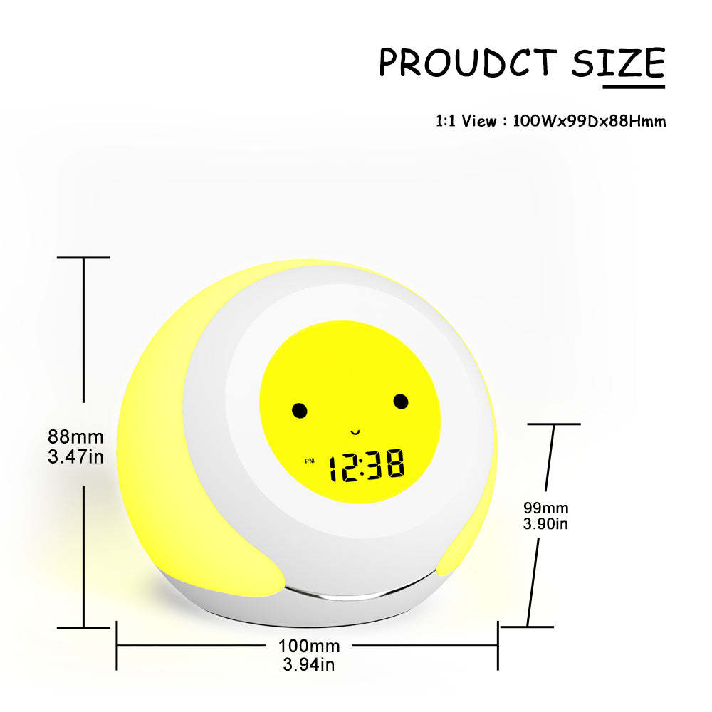 Kids Room Thermometer, Hygrometer and Cute Facial Expressions, Colorful Light Choose, 4 Level Dimmer, Indoor Temperature Monitor, LCD Screen Child Time Display Temperature and Humidity Gauge iTOMA 915