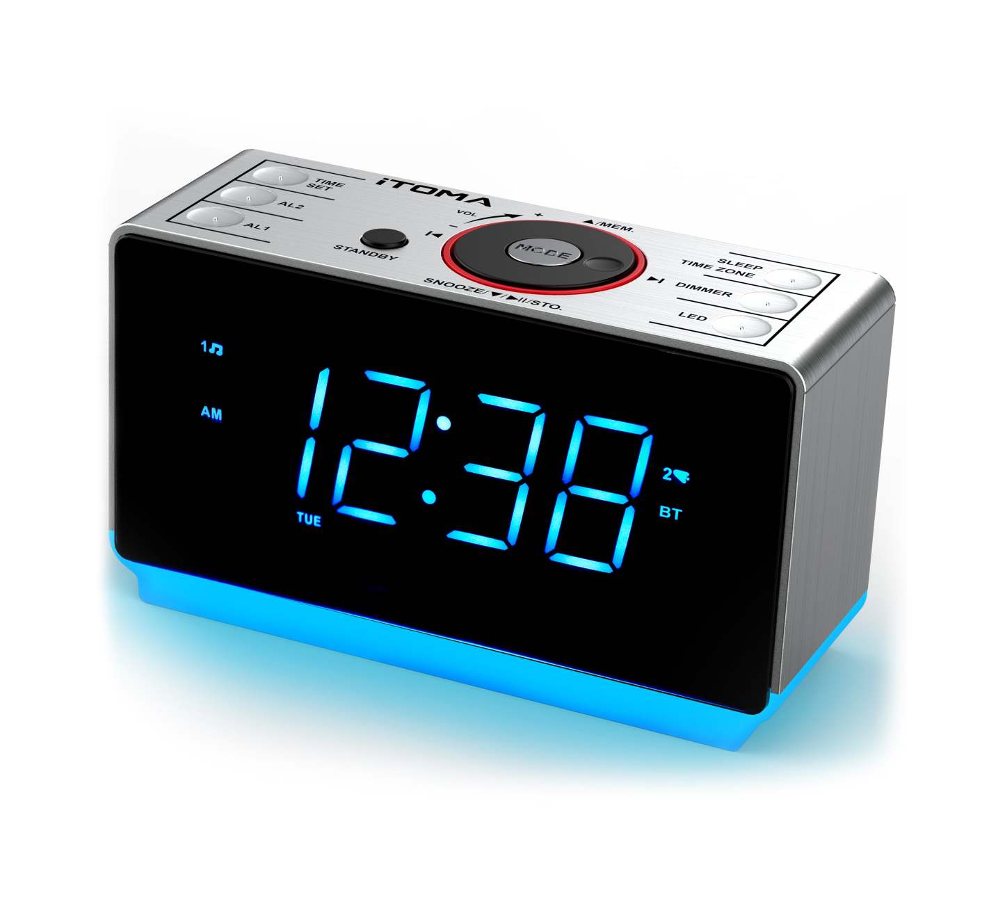 Digital Alarm Clock Radio with Bluetooth Speaker, FM Radio, Dual Alarm