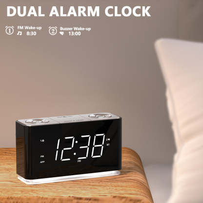 Creative Digital Clock Radio, Bluetooth Alarm Clock, Large LED Display Screen, FM Radio, Dual Alarm Clock, USB Charging Interface, Night Light, Automatic and Manual Dimming, Snooze, Sleep Timer,APP Control, iTOMA 507A