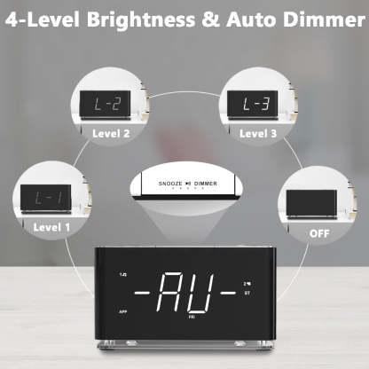 Creative Digital Clock Radio, Bluetooth Alarm Clock, Large LED Display Screen, FM Radio, Dual Alarm Clock, USB Charging Interface, Night Light, Automatic and Manual Dimming, Snooze, Sleep Timer,APP Control, iTOMA 507A