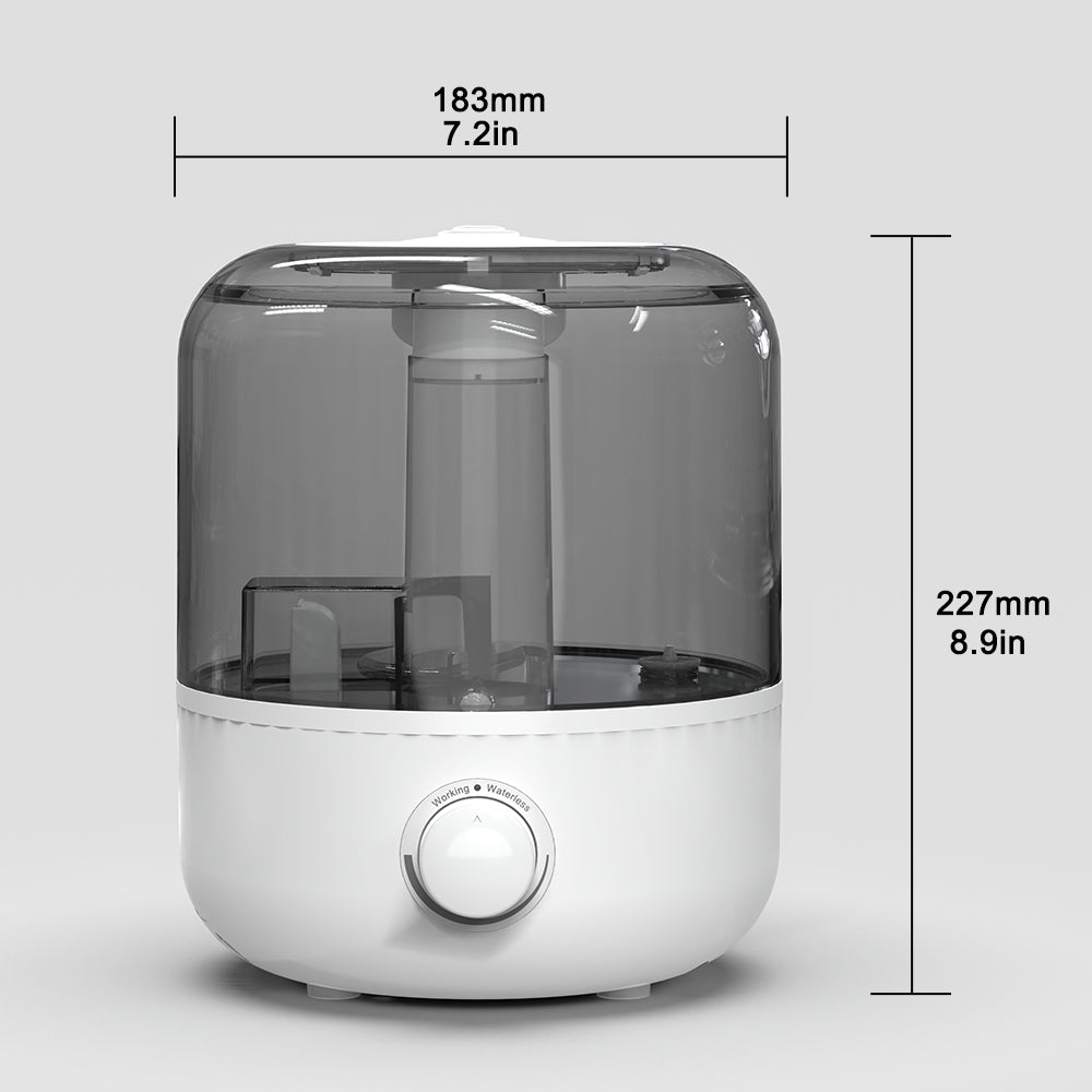 iTOMA 3L Large Top Fill Humidifiers for Bedroom, Mist Humidifier with 360° Dual Nozzles, Water Purification Filter, Adjustable Mist Levels, Ultra Quiet for Home Office Nursery