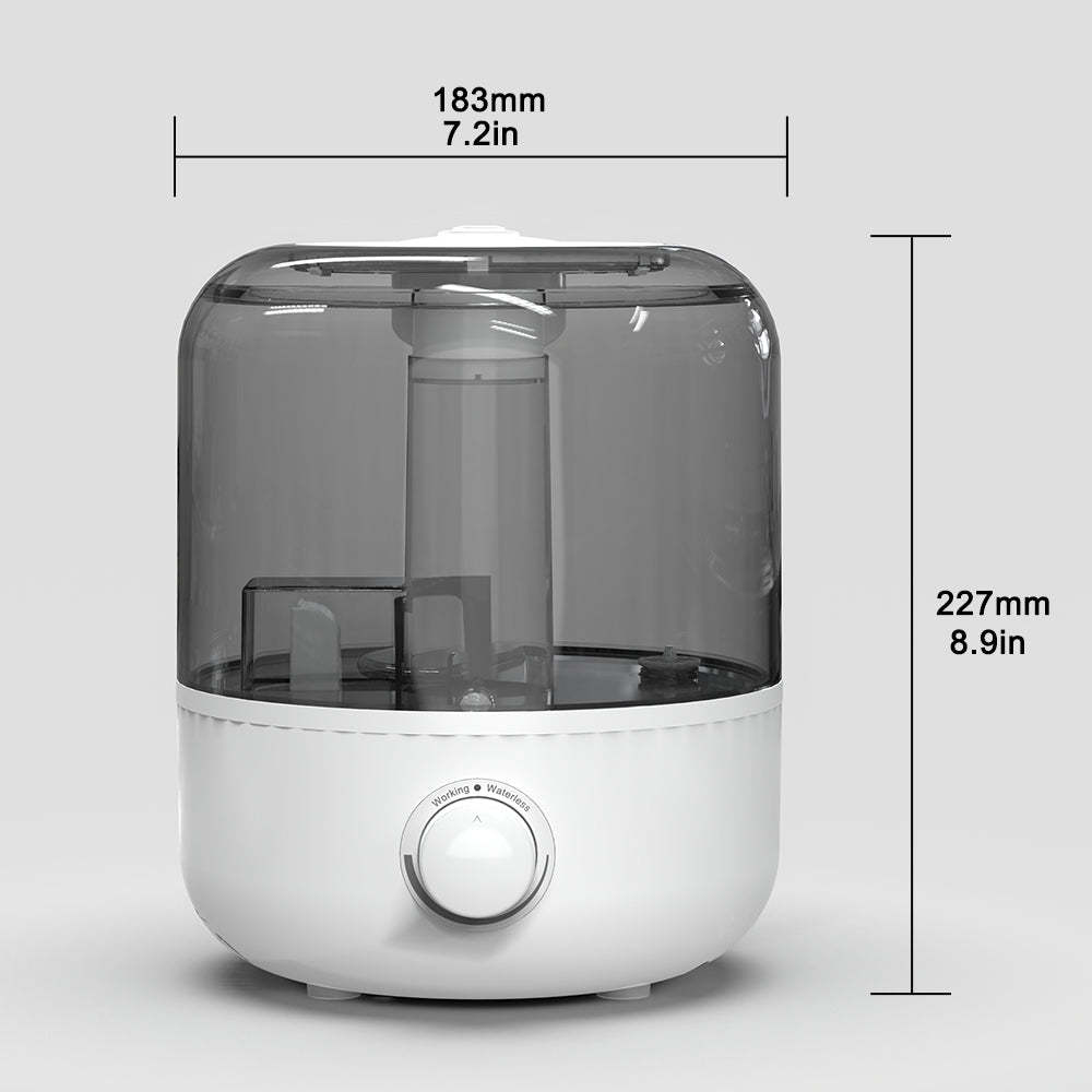 iTOMA 3L Large Top Fill Humidifiers for Bedroom, Mist Humidifier with 360° Dual Nozzles, Water Purification Filter, Adjustable Mist Levels, Ultra Quiet for Home Office Nursery