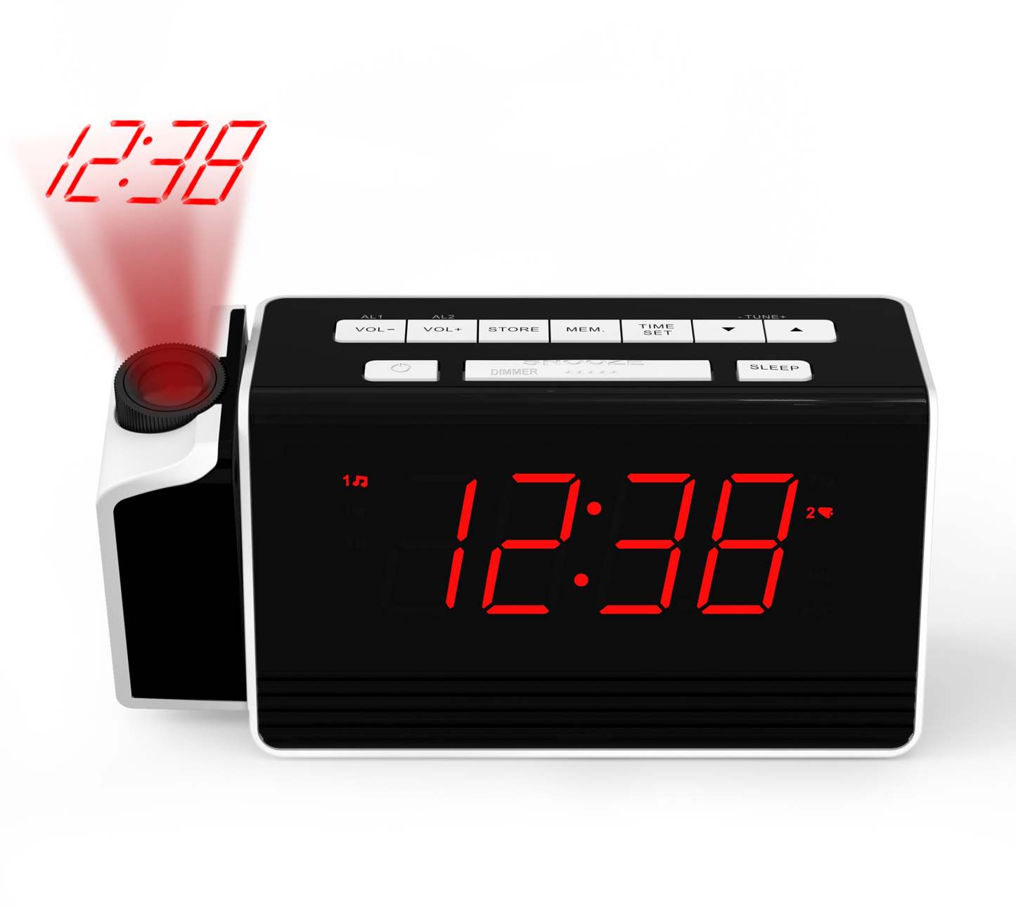 Digital iTOMA Projection Alarm Clock for Bedroom with 180° Rotatable P