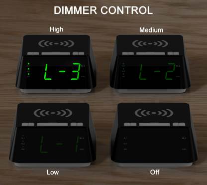 Bedside Alarm Clock with Wireless Charging, Dual Alarm, Snooze, Brightness Dimmer, USB Charging Port, Big LED Display, Night Light, Indoor  Temperature & Humidity Display iTOMA 801