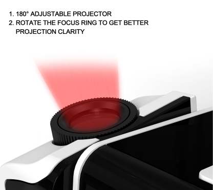 Digital iTOMA Projection Alarm Clock for Bedroom with 180° Rotatable Projector, FM Radio, Red LED Display, 4-Level Brightness Dimmer, Dual Alarm, Snooze,12/24H 512