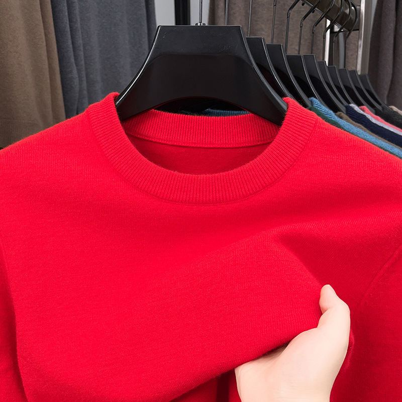 2025 Men's Fine Textile Cashmere Round Neck Long Sleeve Sweater