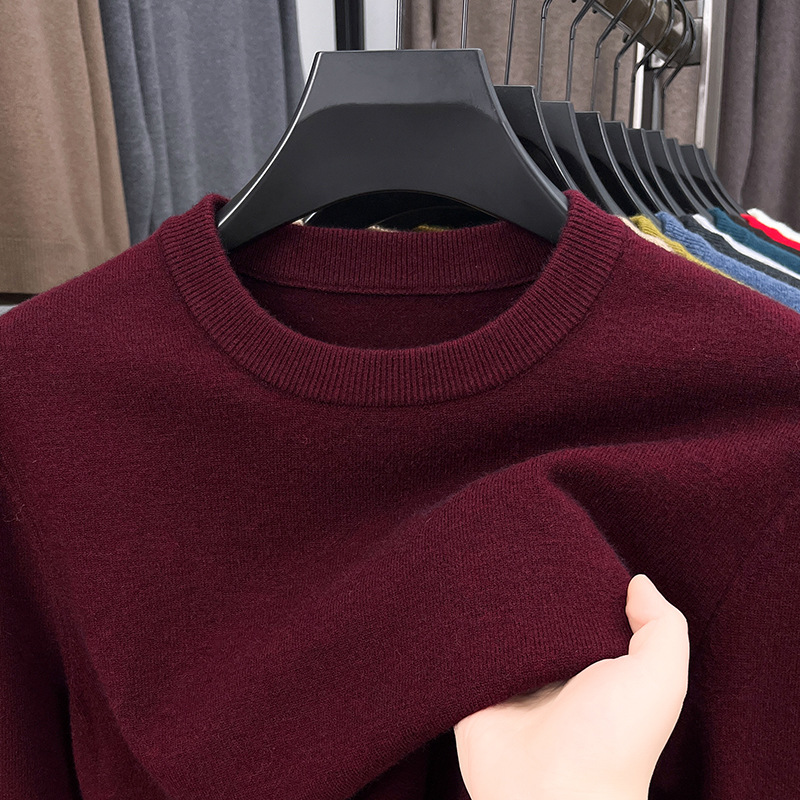 2025 Men's Fine Textile Cashmere Round Neck Long Sleeve Sweater