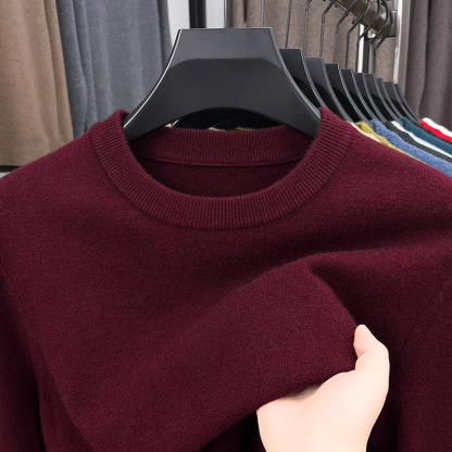 2025 Men's Fine Textile Cashmere Round Neck Long Sleeve Sweater