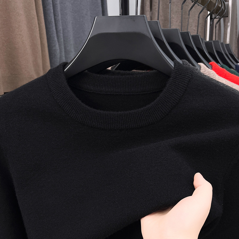 2025 Men's Fine Textile Cashmere Round Neck Long Sleeve Sweater