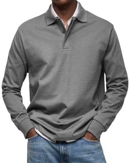 CLEARANCE🔥 Men's Everyday Comfort Lapel Button Casual Long Sleeve POLO Shirt