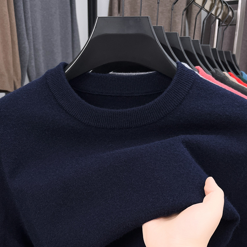2025 Men's Fine Textile Cashmere Round Neck Long Sleeve Sweater