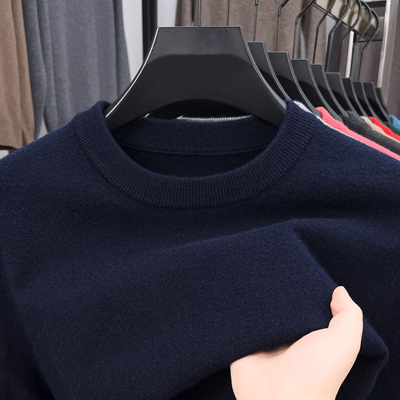 2025 Men's Fine Textile Cashmere Round Neck Long Sleeve Sweater
