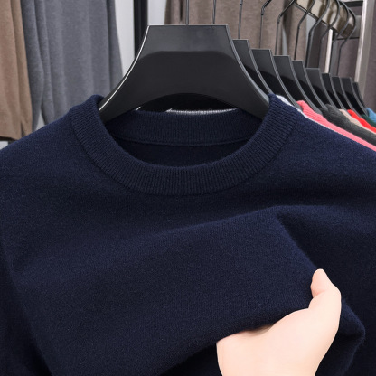 2025 Men's Fine Textile Cashmere Round Neck Long Sleeve Sweater