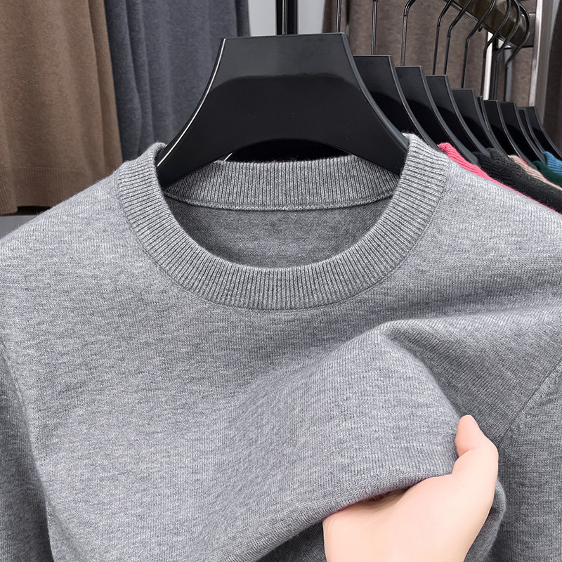 2025 Men's Fine Textile Cashmere Round Neck Long Sleeve Sweater
