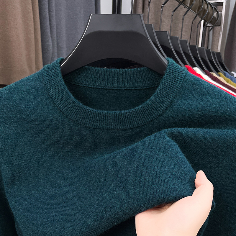 2025 Men's Fine Textile Cashmere Round Neck Long Sleeve Sweater