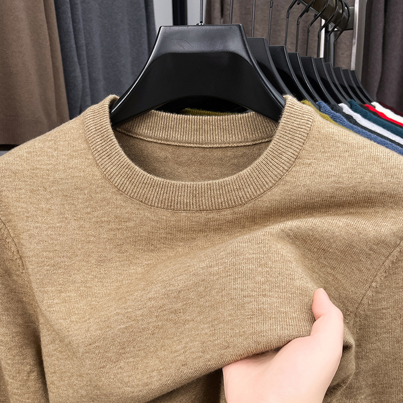 2025 Men's Fine Textile Cashmere Round Neck Long Sleeve Sweater