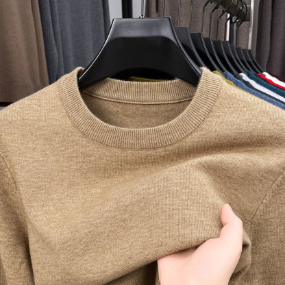 2025 Men's Fine Textile Cashmere Round Neck Long Sleeve Sweater