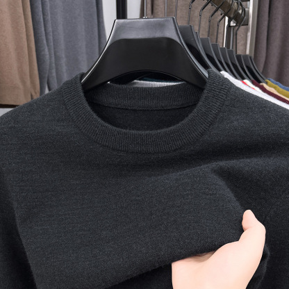 2025 Men's Fine Textile Cashmere Round Neck Long Sleeve Sweater