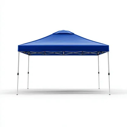 Tonnelle de jardin pliable en aluminium avec toit en toile polyester 300x300x260 cm - bleu - légère et résistante aux intempéries-Homelyio