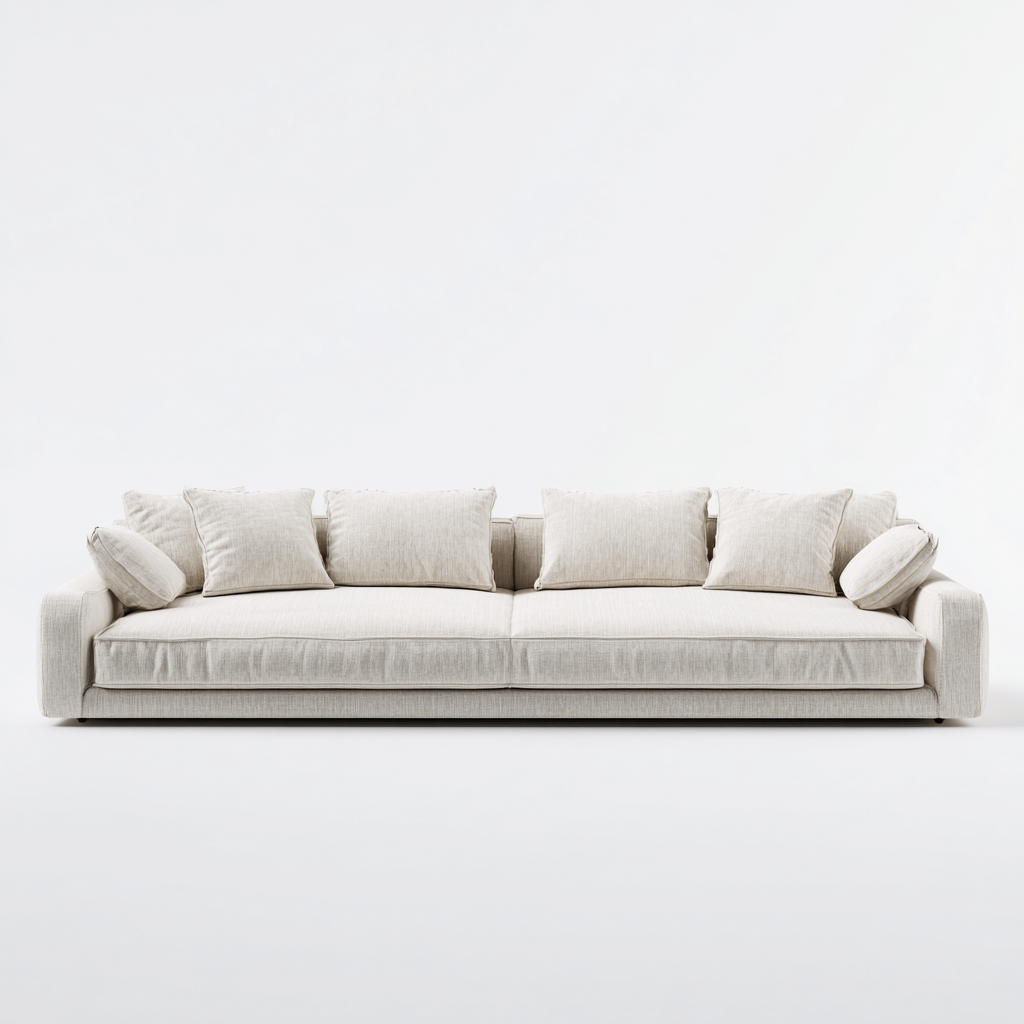 Canapé 4 places en tissu 260x110x85 cm - blanc cassé - style moderne pour salon-Homelyio