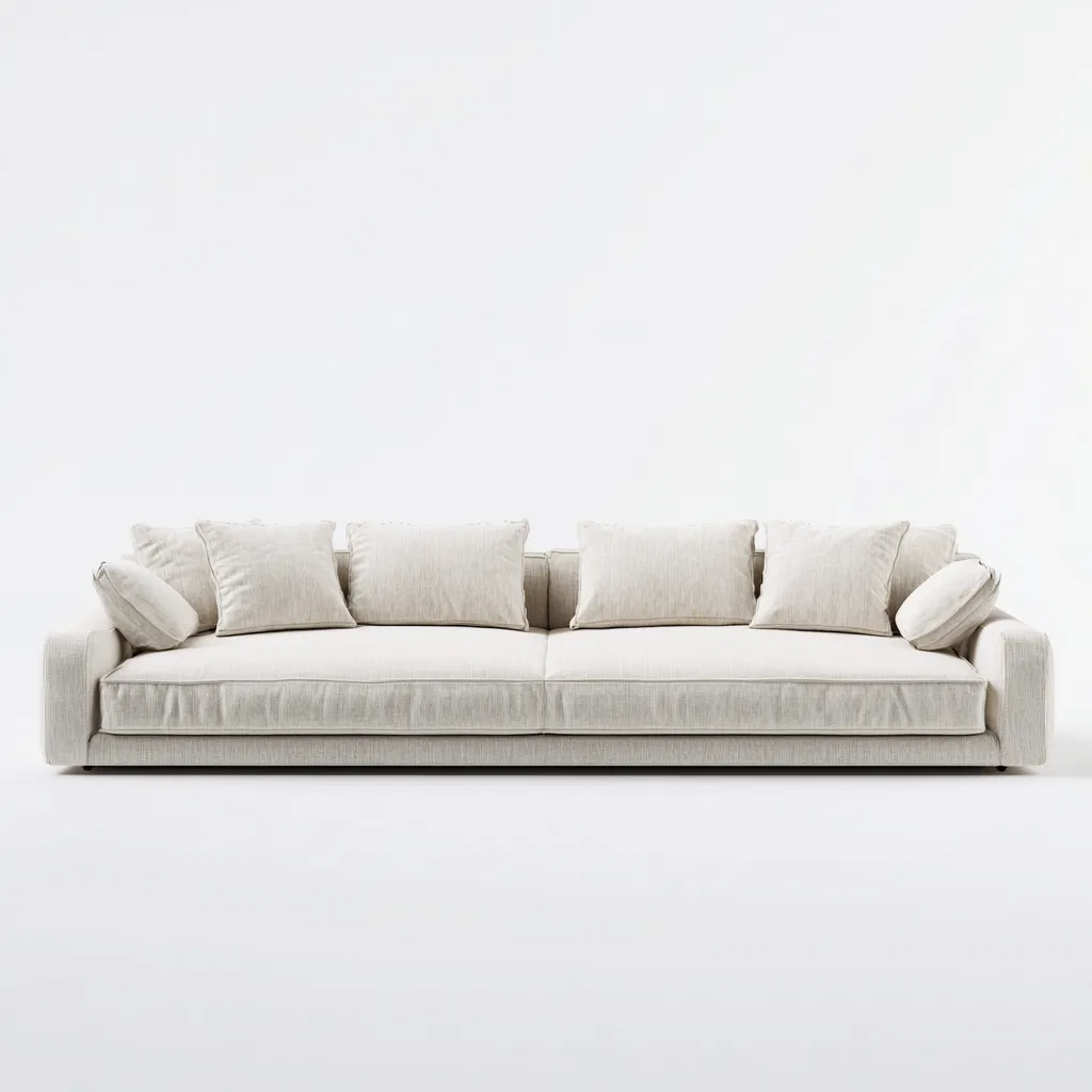 Canapé 4 places en tissu 260x110x85 cm - blanc cassé - style moderne pour salon-Homelyio