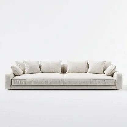 Canapé 4 places en tissu 260x110x85 cm - blanc cassé - style moderne pour salon-Homelyio