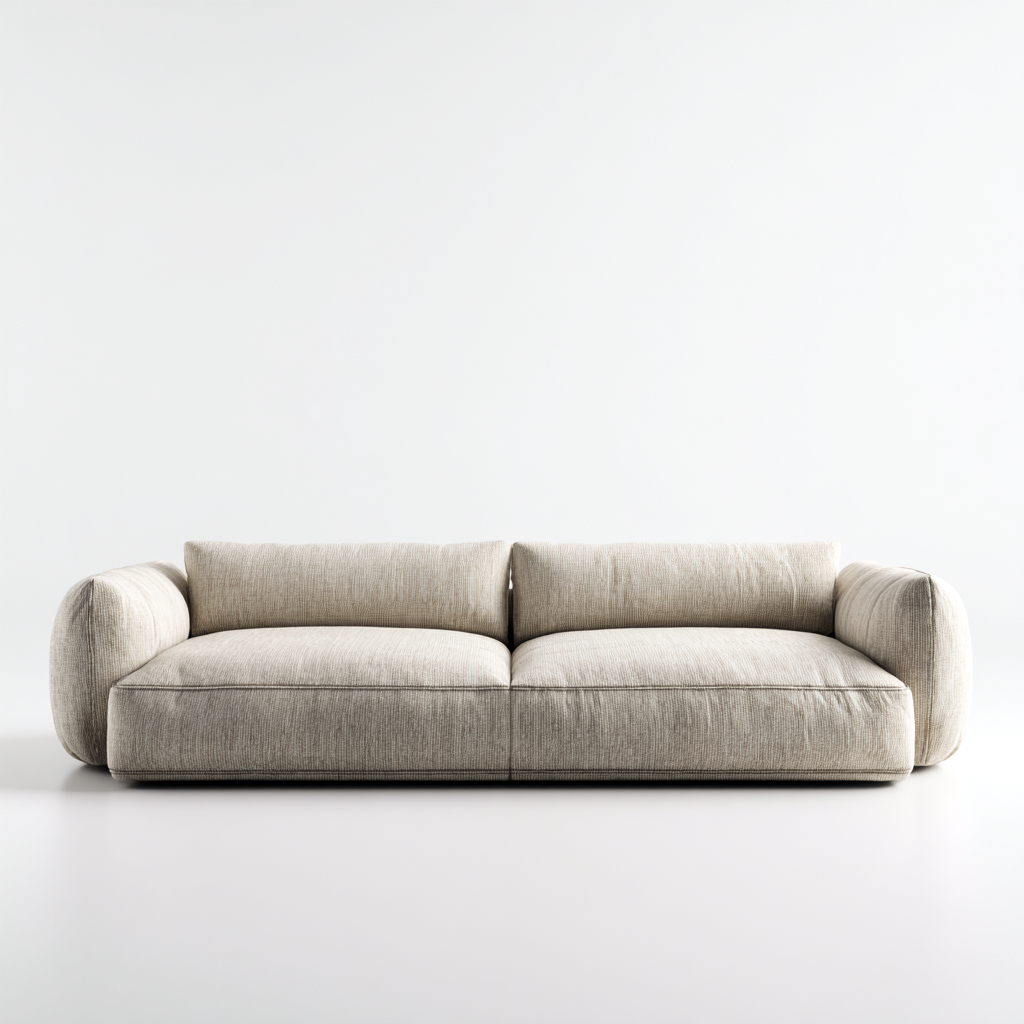 Canapé 3 places en tissu 225x100x78 cm - beige - design contemporain pour salon-Homelyio