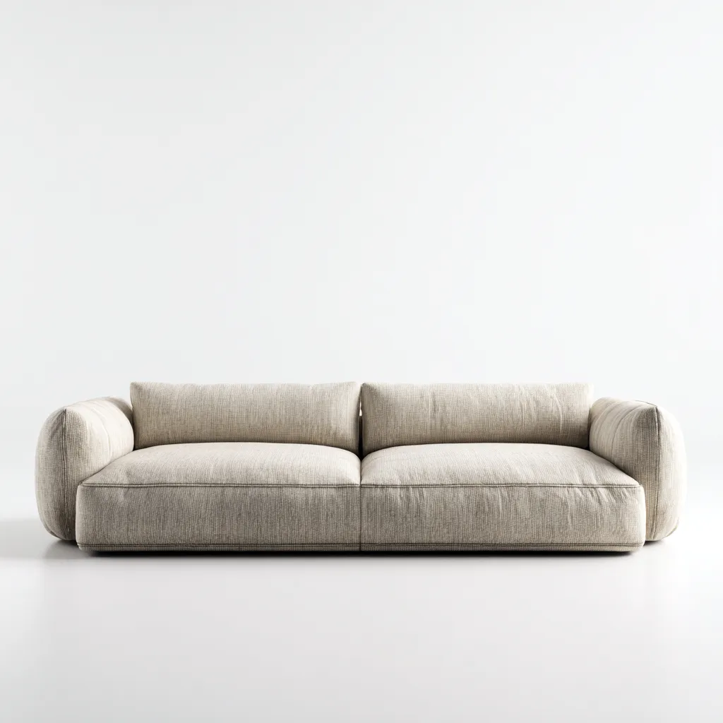 Canapé 3 places en tissu 225x100x78 cm - beige - design contemporain pour salon-Homelyio