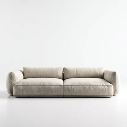 Canapé 3 places en tissu 225x100x78 cm - beige - design contemporain pour salon-Homelyio