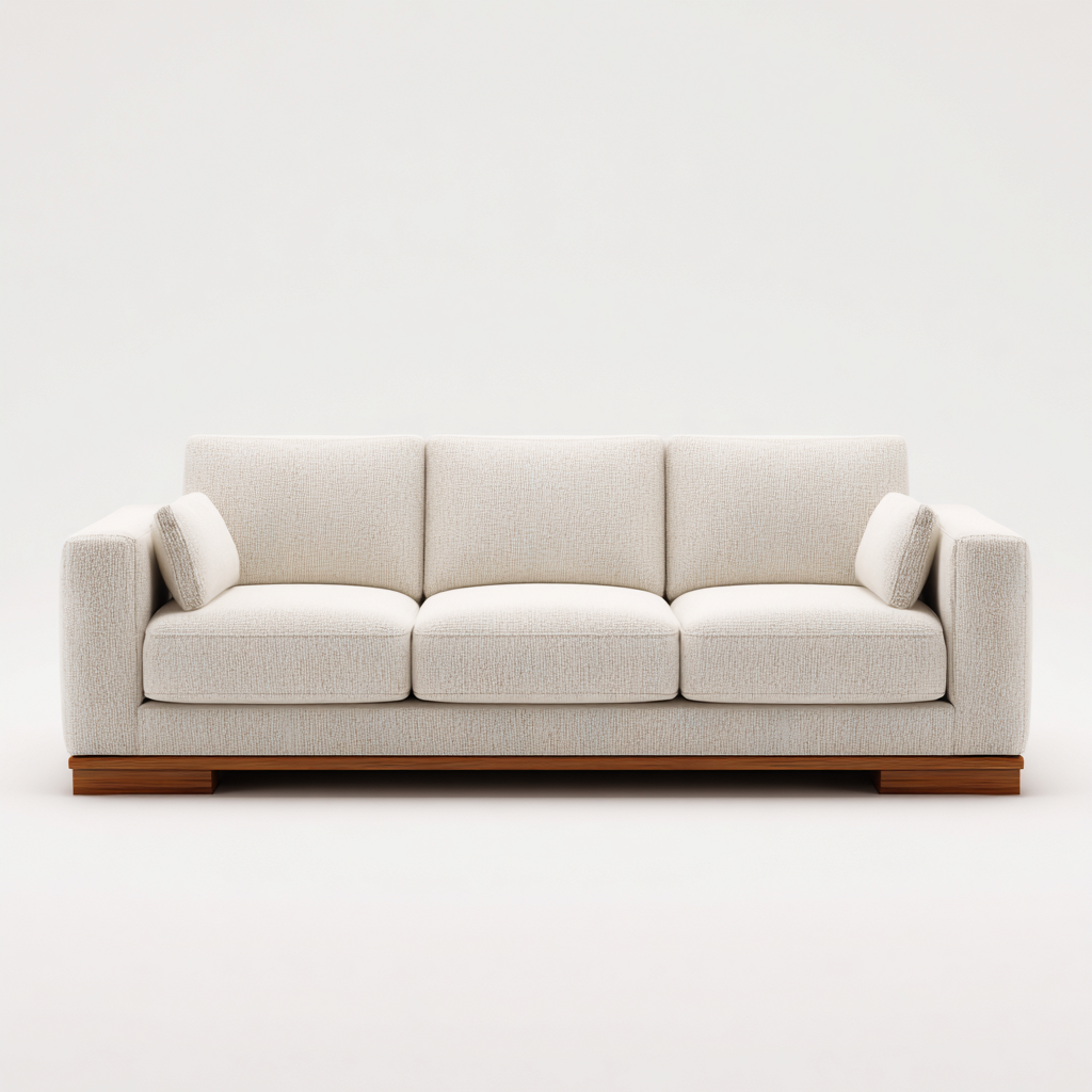 Canapé 3 places en tissu 210x95x85 cm - beige - style moderne pour salon-Homelyio