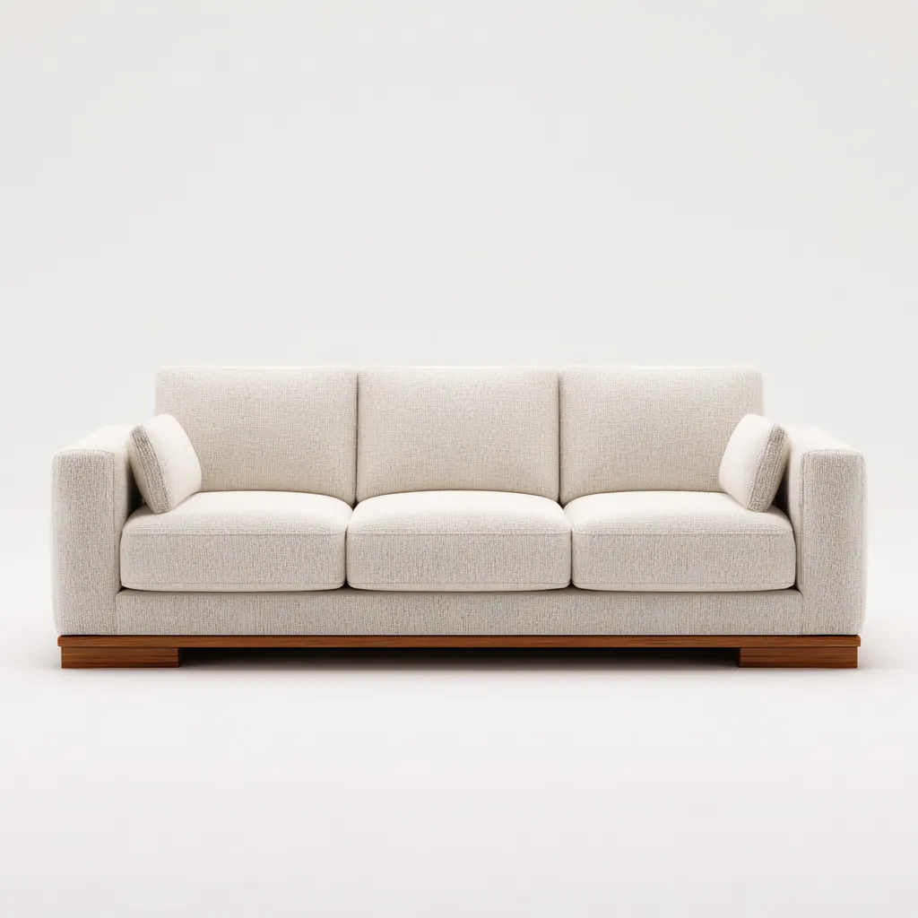 Canapé 3 places en tissu 210x95x85 cm - beige - style moderne pour salon-Homelyio