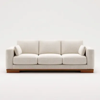 Canapé 3 places en tissu 210x95x85 cm - beige - style moderne pour salon-Homelyio