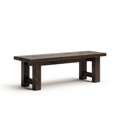 Banc de jardin en bois massif 165x40x45 cm - brun foncé - style rustique-Homelyio
