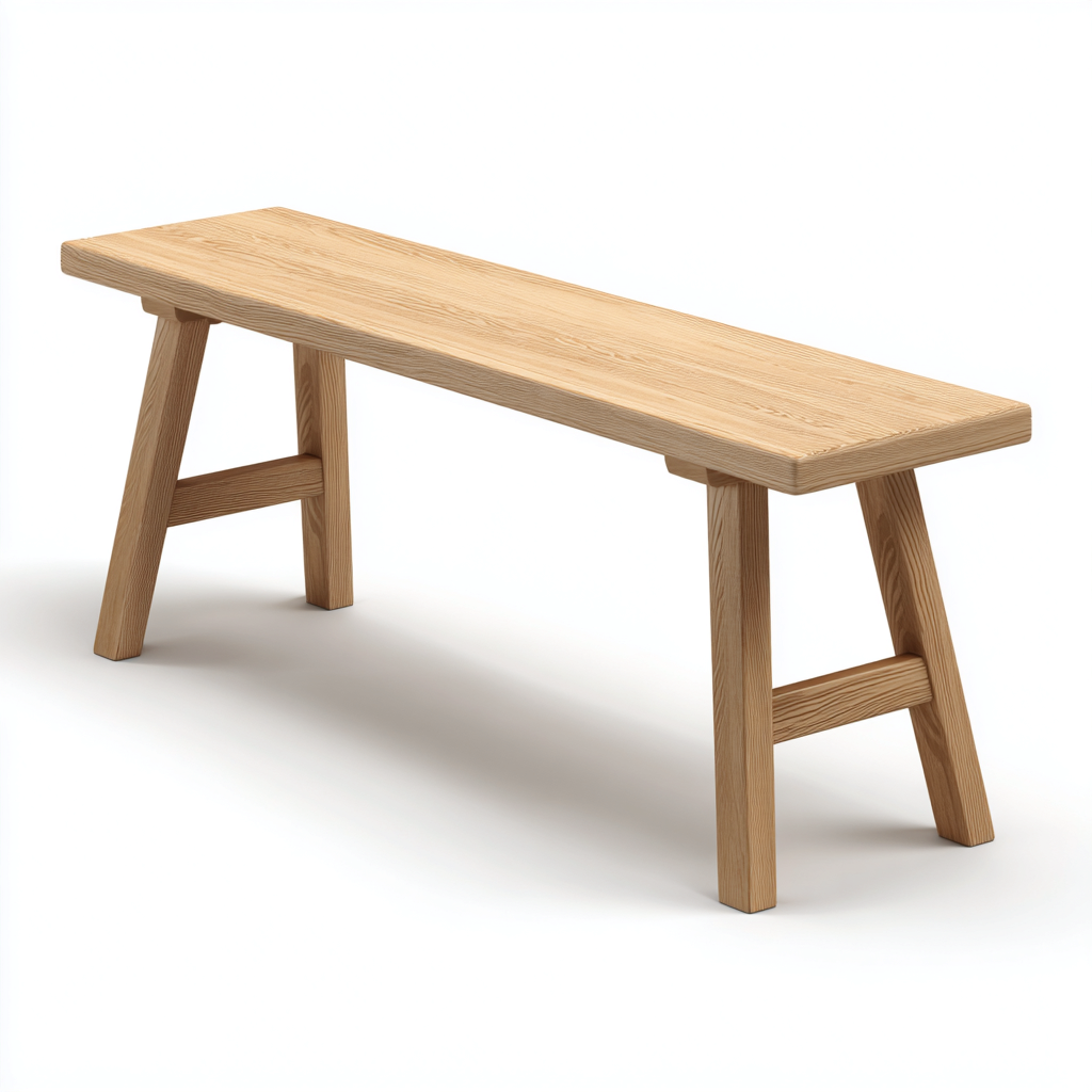 Banc de jardin en bois massif 120x35x45 cm - chêne clair - style minimaliste-Homelyio