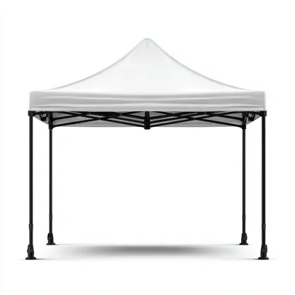 Tonnelle de jardin pliable en acier avec toit en toile polyester 300x300x260 cm - blanc - résistante aux intempéries et facile à installer-Homelyio