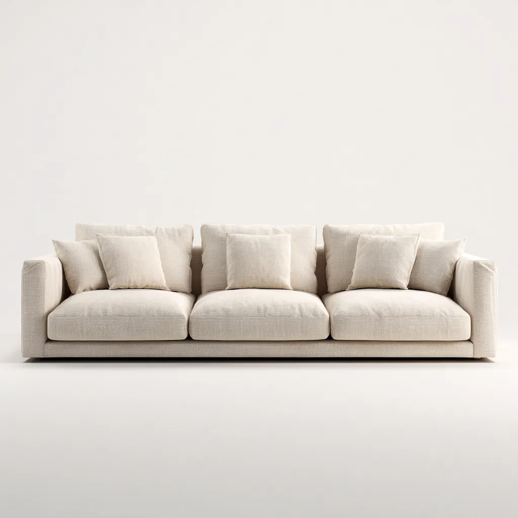 Canapé 3 places en tissu 210x95x85 cm - beige - pour salon - design moderne confortable-Homelyio
