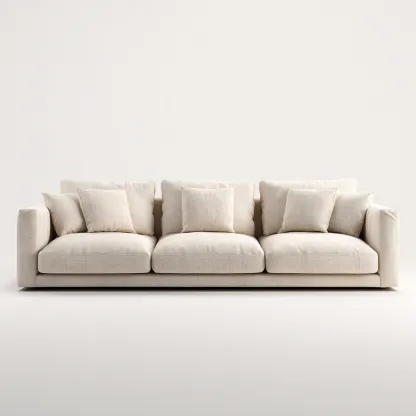 Canapé 3 places en tissu 210x95x85 cm - beige - pour salon - design moderne confortable-Homelyio