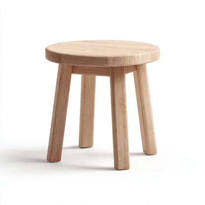 Tabouret en bois massif 34x34x44 cm - chêne clair - style nordique pour salon-Homelyio