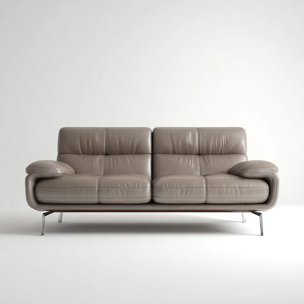 Canapé 2 places en cuir véritable 160x95x95 cm - brun gris clair - design contemporain pour salon-Homelyio