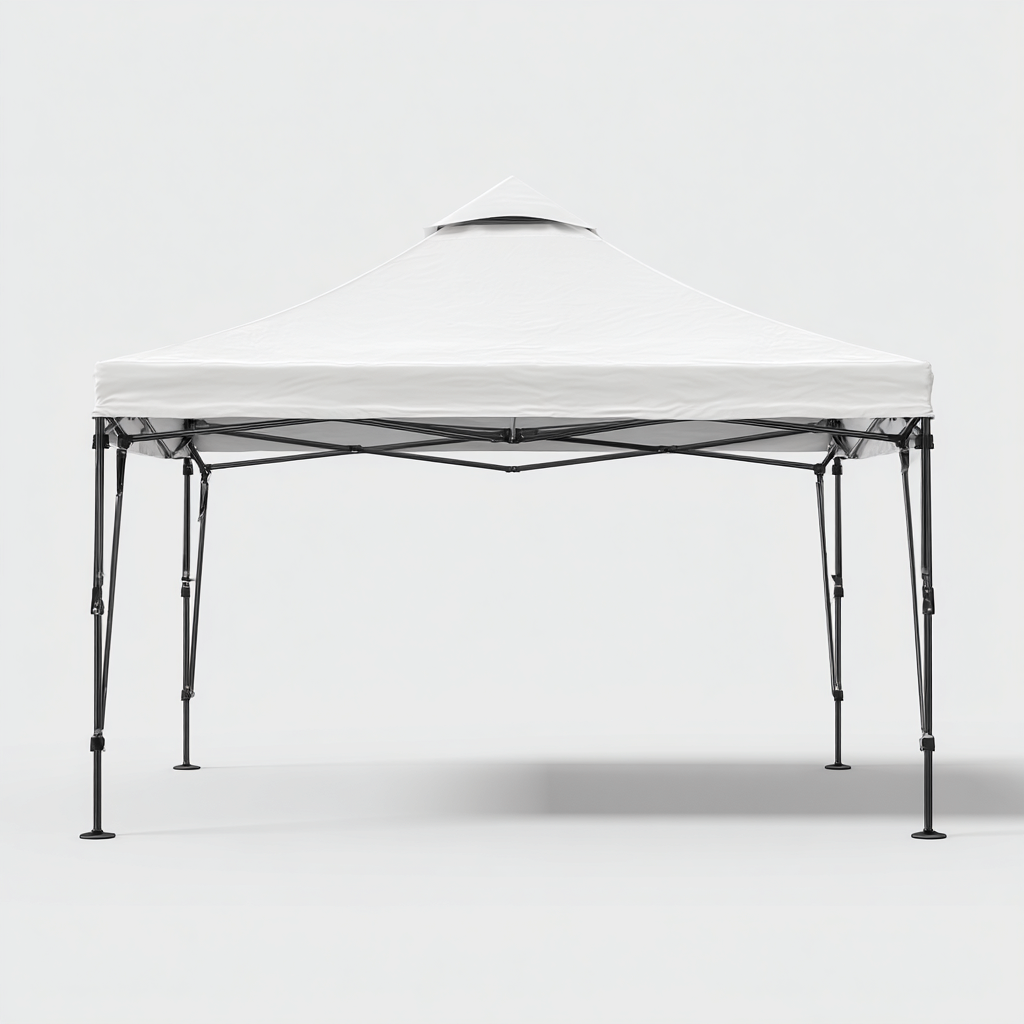 Tonnelle de jardin en acier avec toit en tissu 300x300x260 cm - blanc - design pliable et aéré-Homelyio