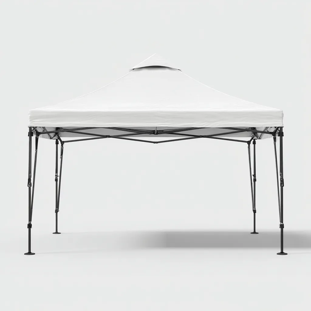 Tonnelle de jardin en acier avec toit en tissu 300x300x260 cm - blanc - design pliable et aéré-Homelyio