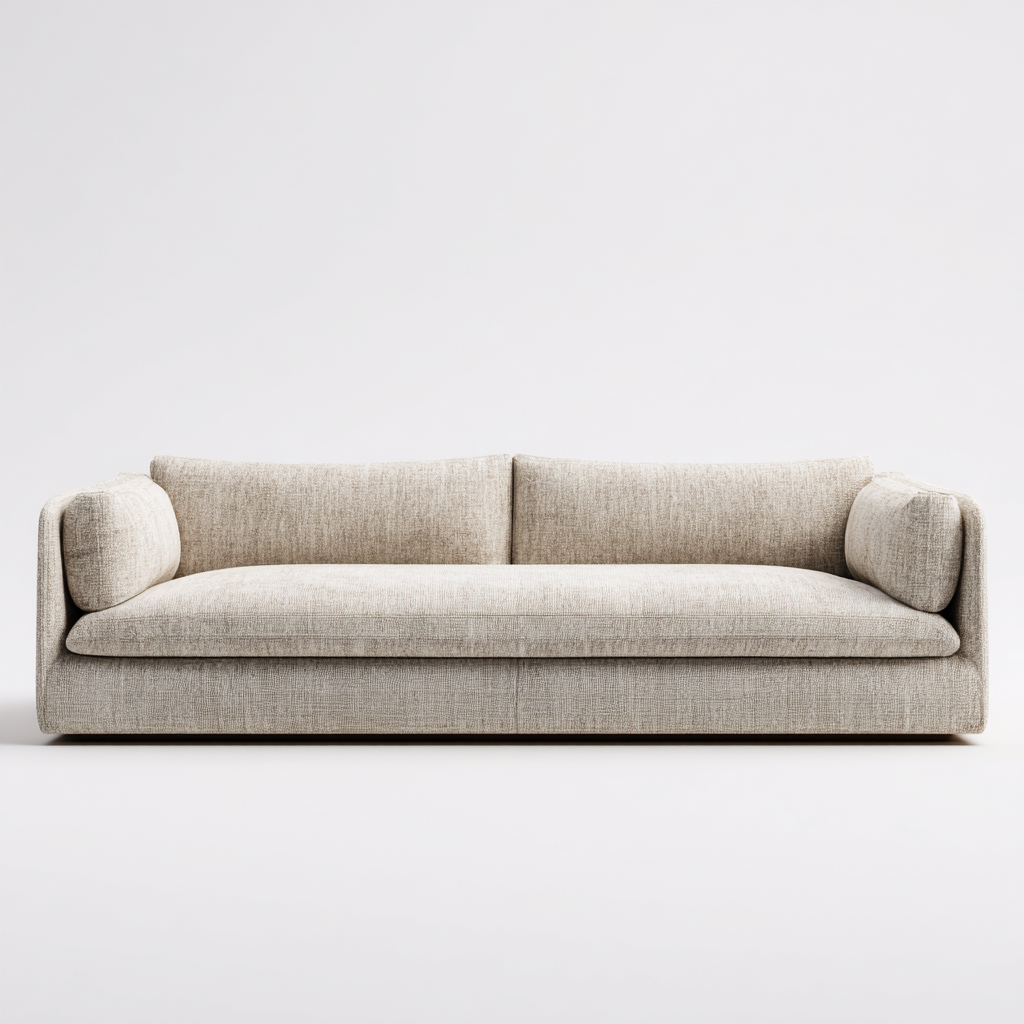 Canapé 3 places en tissu 215x95x82 cm - beige - style contemporain pour salon-Homelyio